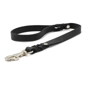 Deluxe Håndlavet Læderline i Sort & Chrome 60 cm