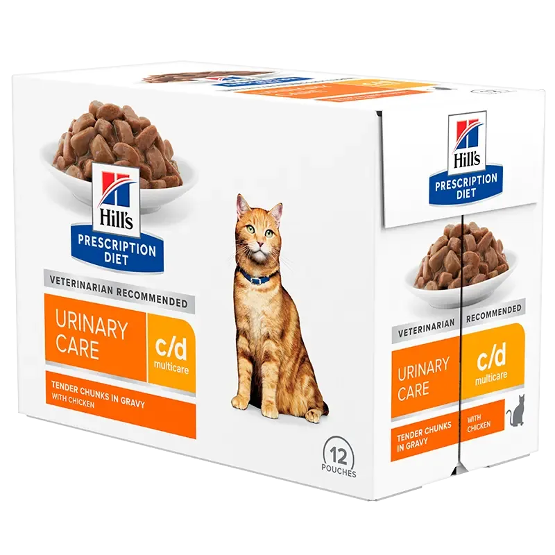 Diætetisk Feline c/d Multicare kylling 12x85 g