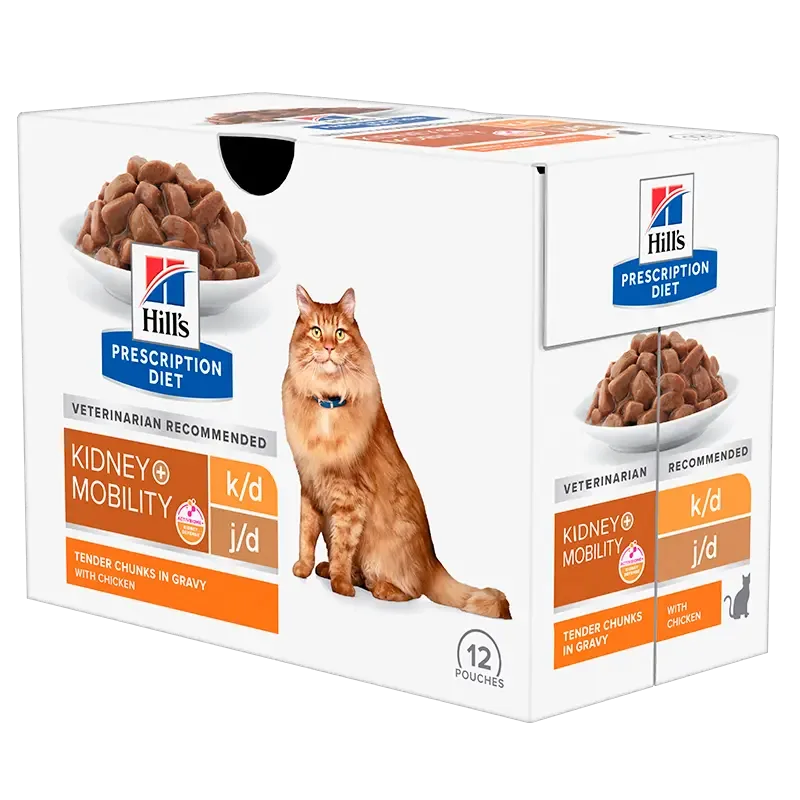 Diætetisk Feline k/d+Mobility kylling 12x85 g