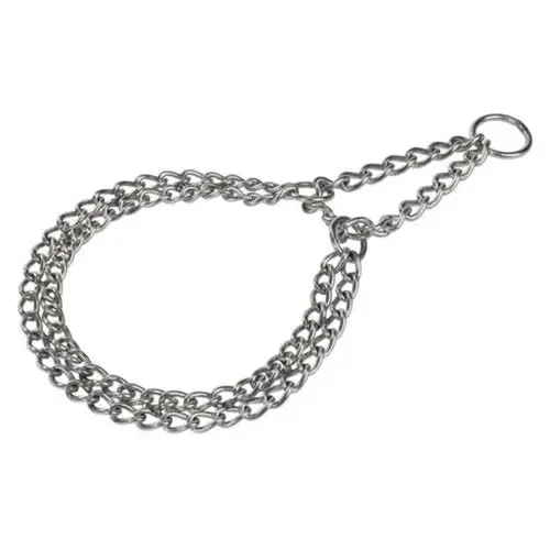 Dobbelt rustfri stål halsbånd S, 40 cm <10 kg