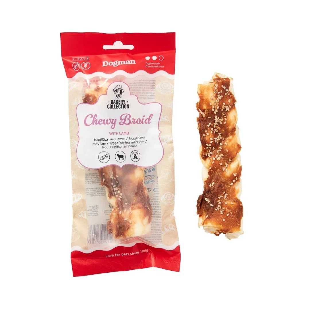 Dogman Bakery – Flettet tyggeben m. lam