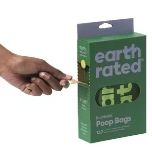 Earth Rated – Høm Høm poser – 120 stk. m. håndtag – M. Lavendel duft