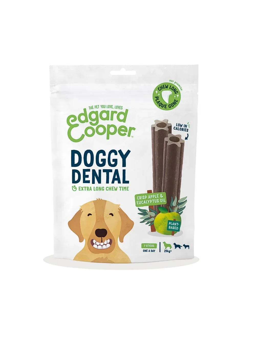 Edgard & Cooper Doggy Dental Æble & Eukalyptus, L, 7 stk
