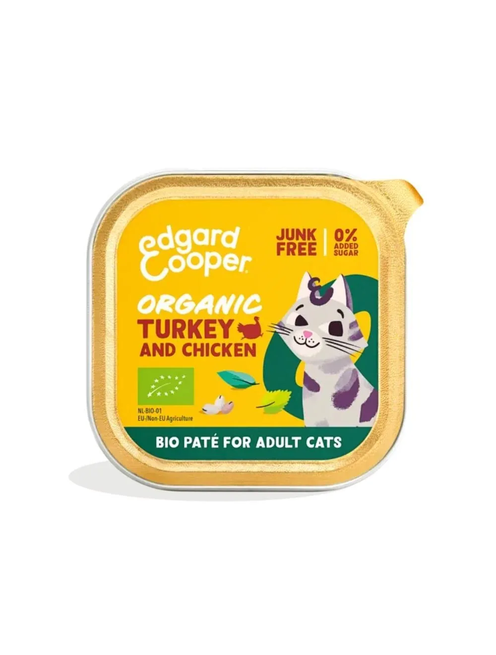 Edgard & Cooper Kat Adult Økologisk Pâté Kalkun & Kylling 85 g