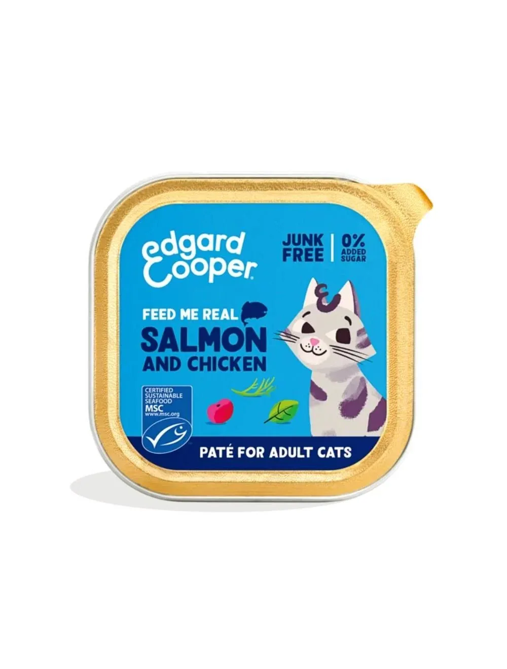 Edgard & Cooper Kat Adult Pâté Laks & Kylling 85 g