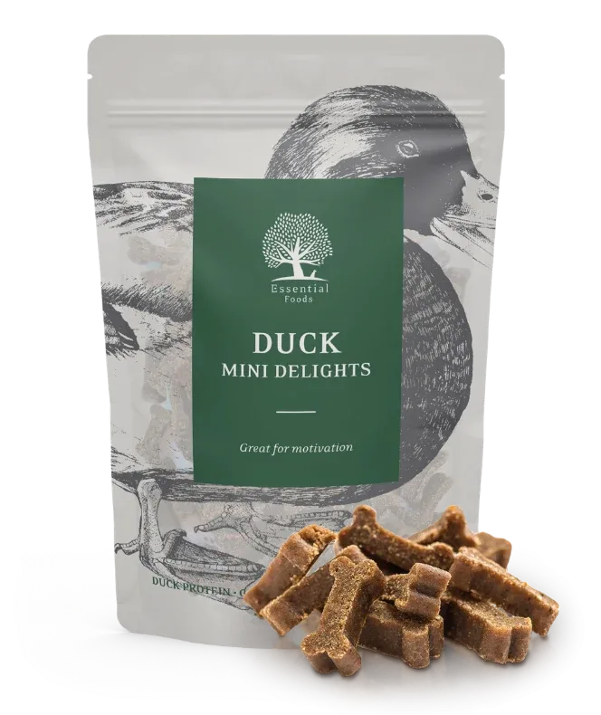 ESSENTIAL Duck mini delights - små bløde kornfri andegodbidder 100g