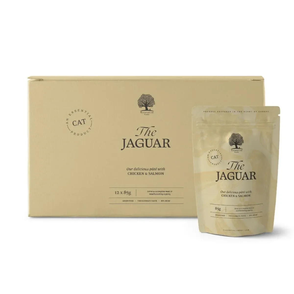 Essential The Jaguar Paté 12x85g – Kornfrit kattevådfoder