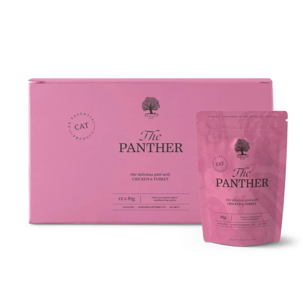 Essential The Panther Paté 12x85g – Kornfrit kattevådfoder