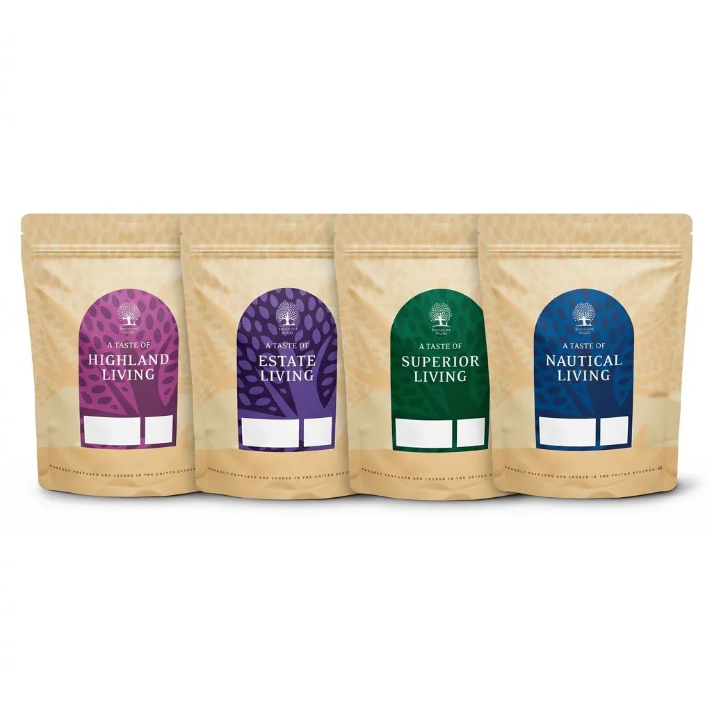 ESSENTIALS kornfri smagsprøver, Large Kibble i fire smagsvarianter - 100G