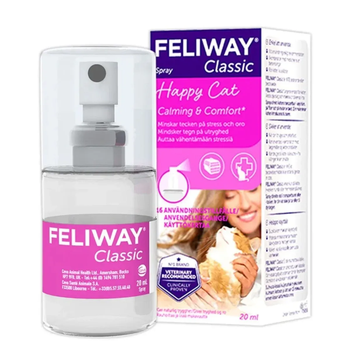 Feliway Classic Spray 20 ml – tryghed til katten på farten