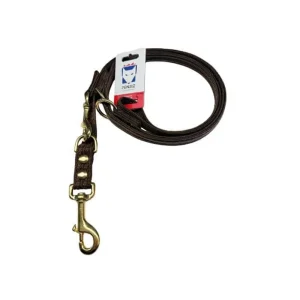 Fenriz Justerbar Dressurline i Brun & Messing 220cm x 15mm