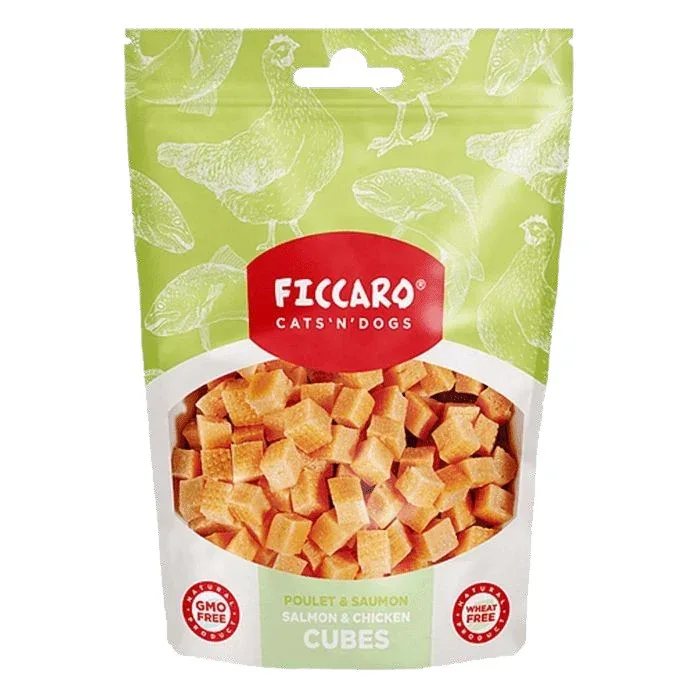 Ficcaro – Cubes m. Laks & Kylling – 100g