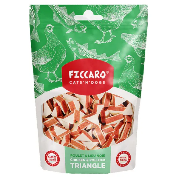 Ficcaro – Trekanter m. Kylling & Sej – 100g