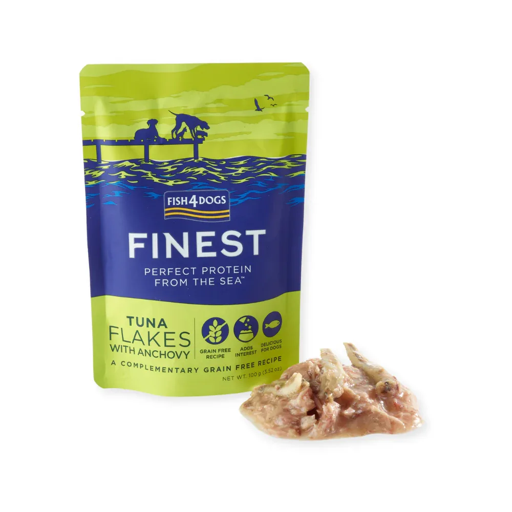 Fish4Dogs – Finest flakes – Tun m. Ansjoser 100g