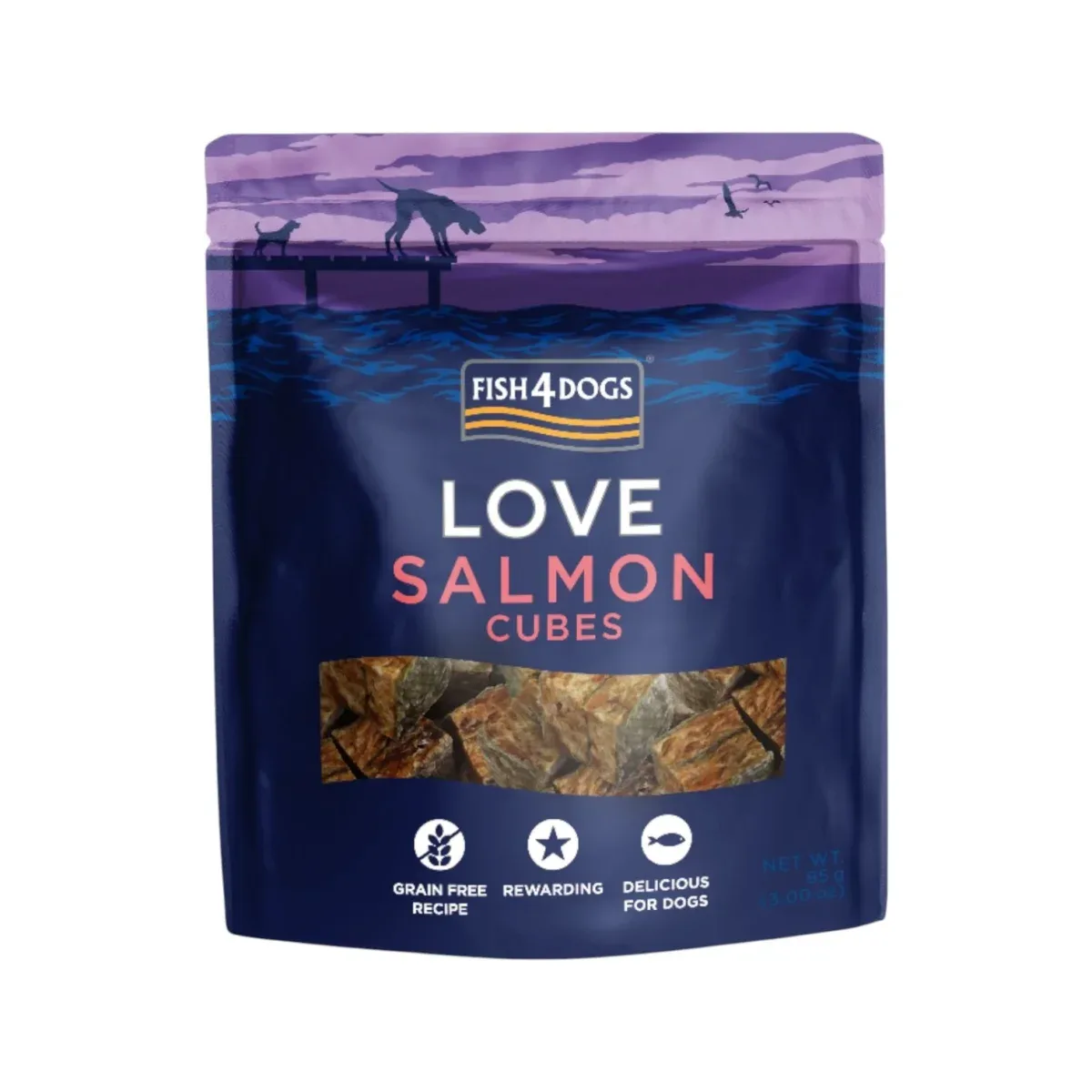 Fish4Dogs – Love – Lakse Terninger – 85g
