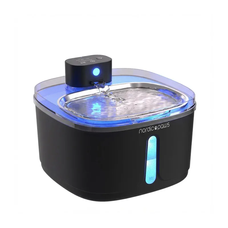Fjord trådløs vandfontæne Sort, 3,2 l