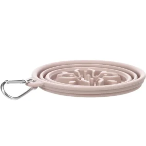 Flamingo Rejse Spise & Vandskål Slow Feeder NINO Taupe 500ml