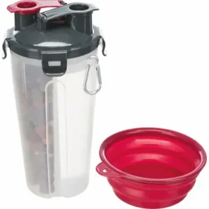 Foder- og vandbeholder til tur – 2×350 ml.