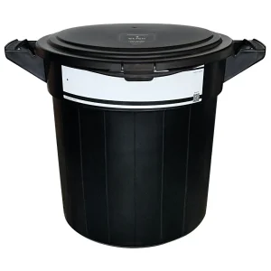 Fodertønde m låg etiket 40 l sort