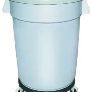 Fodertønde M. Låg Og Hjul, Grå – 128 Ltr.