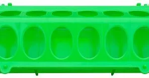 Fodertrug grøn plast 10X30 cm.