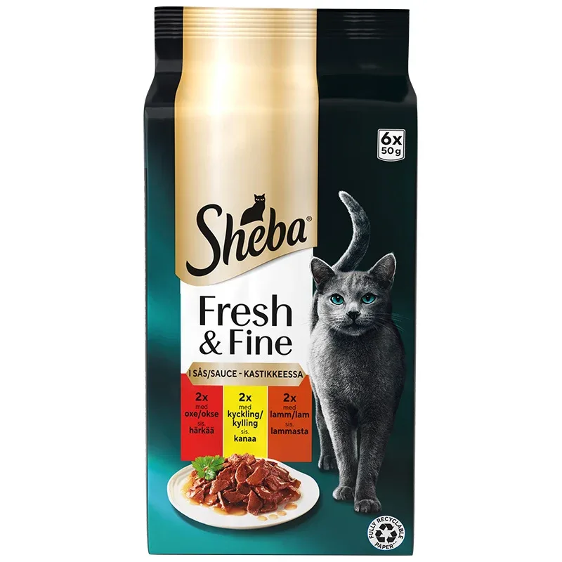 Fresh & Fine menuboks pouch m/sauce okse+lam+fjerkræ 6x50g
