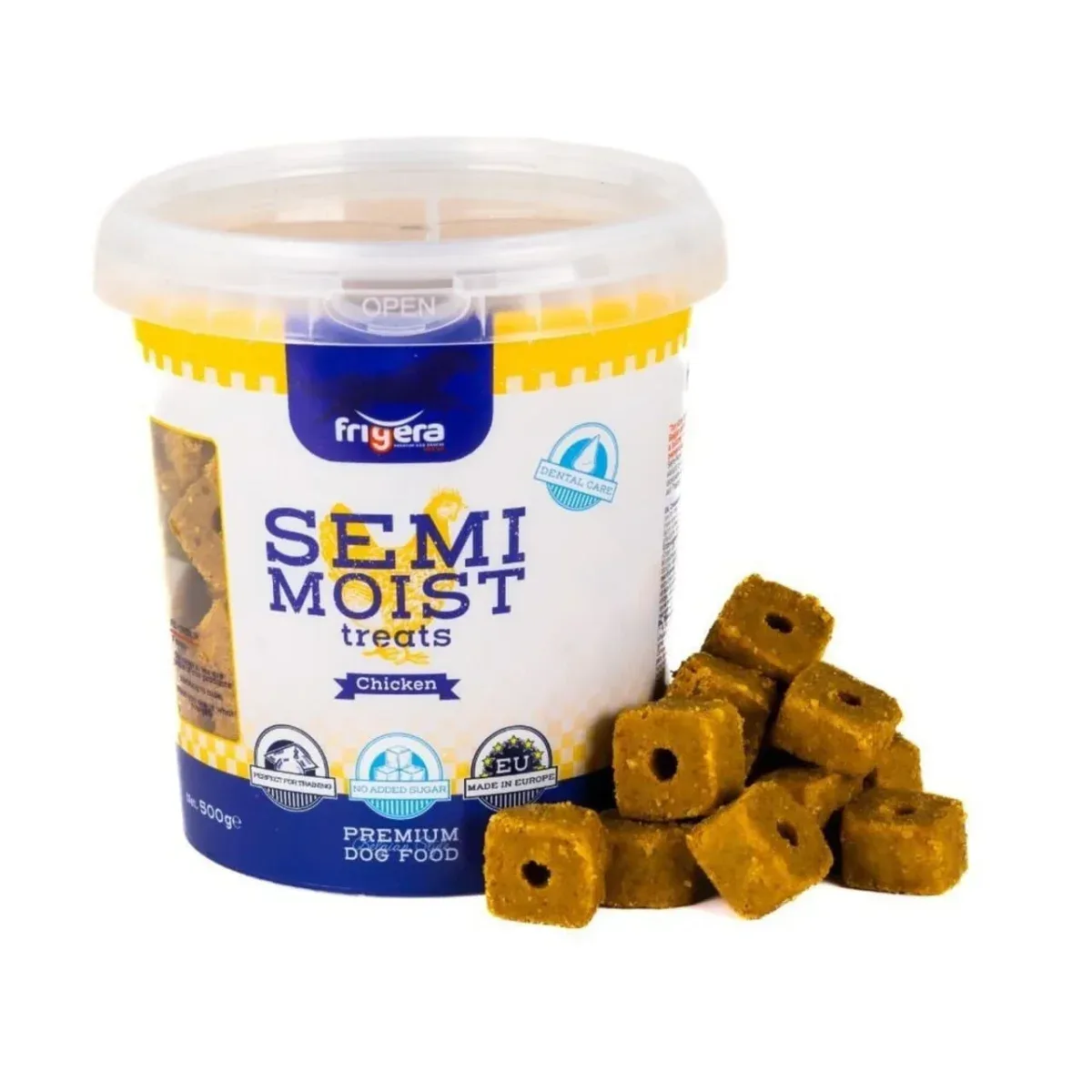Frigera Semi-Moist Treats Kylling 500 g – Bløde hundegodbidder