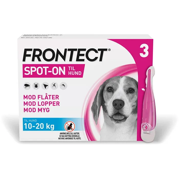 FRONTECT Flåt-, mygge- & loppemiddel Spot-on hund 10-20 kg - 3x2 ml