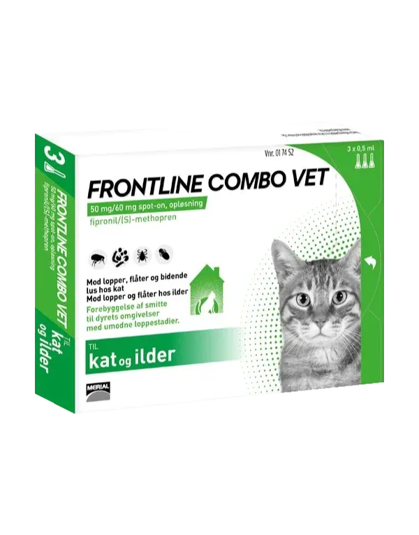 Frontline Combo Vet til behandling mod lopper, flåter og lus på katte - Image 2