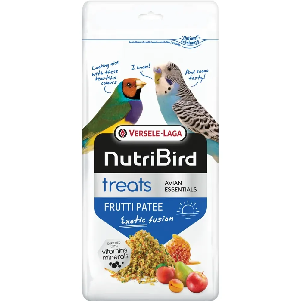 Fuglegodbid til fugle i vækst og fæld, fra Nutribird Frutti Exotic Patee