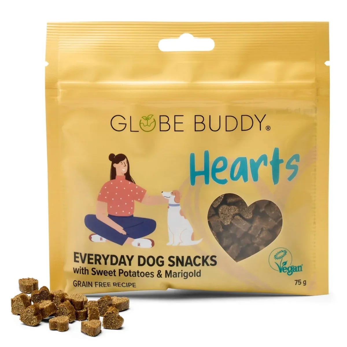 Globe Buddy Hearts Sweet Potatoes & Marigold 75 g – Kornfri & Vegansk