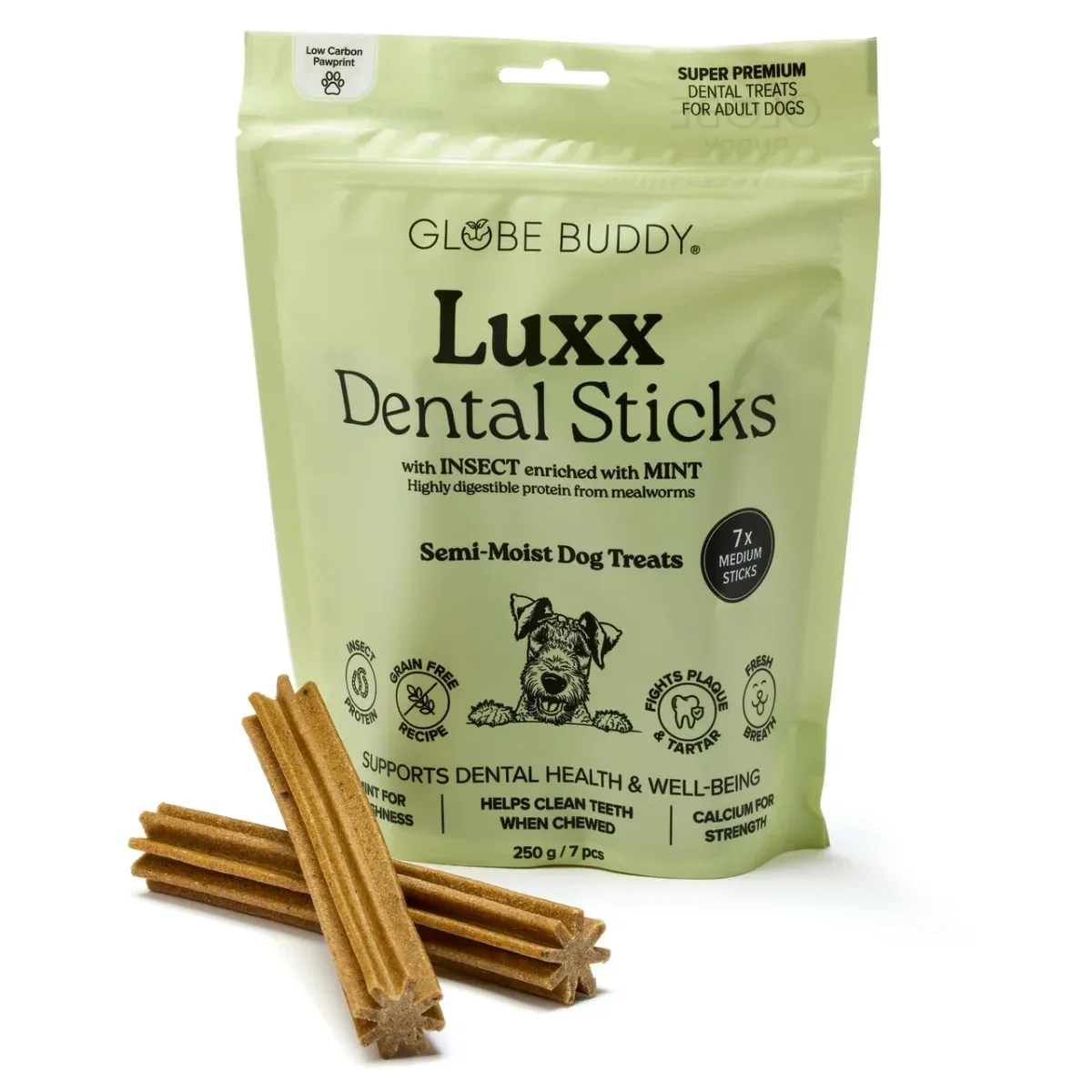 Globe Buddy Luxx Dental Sticks Insect Protein & Mint 250g