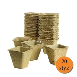 Gro-Sure fiber potter, firkantede. 6 cm. 20 stk.