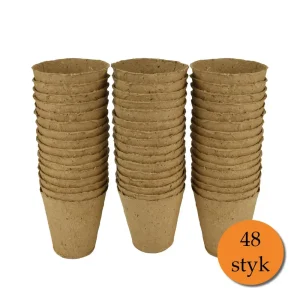 Gro-Sure fiber potter, runde. 8 cm. 48 stk.