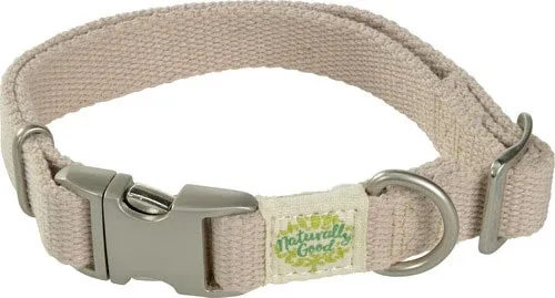 Halsbånd m/lås M 35-55 cm beige flad