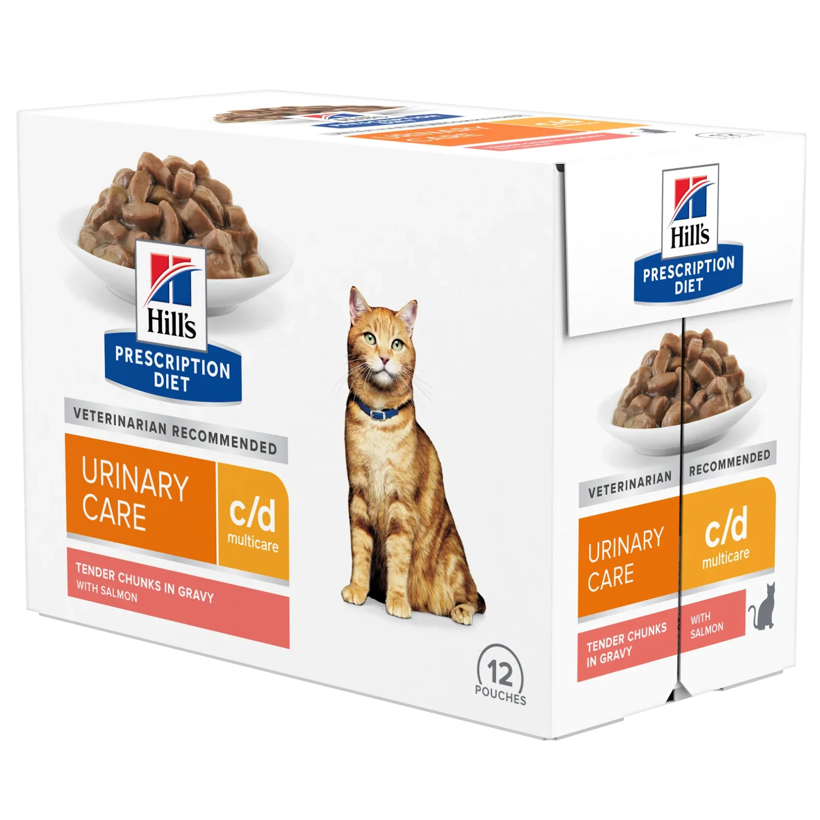 Hill's Prescription Diet c/d Multicare Urinary Care vådfoder til katte - Kylling eller Laks 12x85g - Image 2