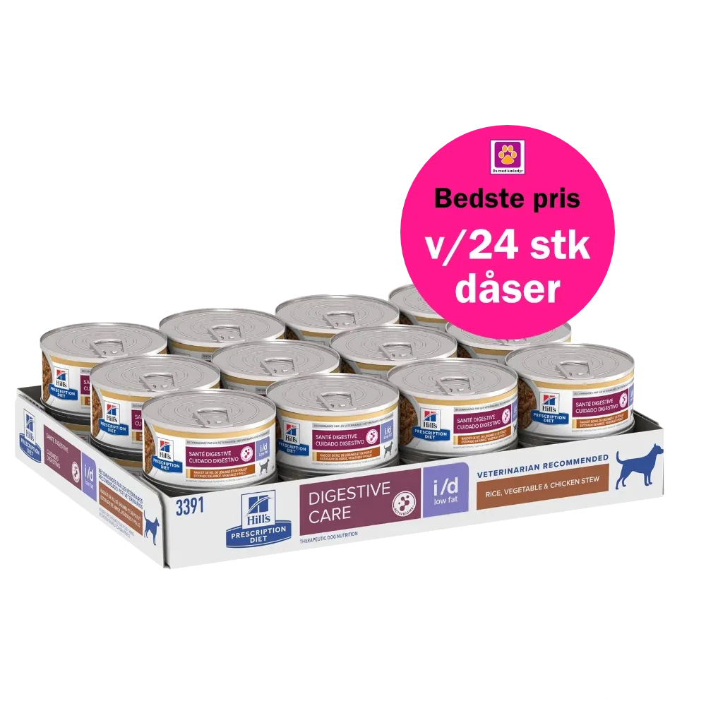 Hill's PRESCRIPTION DIET i/d Low Fat Mini Digestive Care vådfoder til hunde med kylling & tilsatte grøntsager 156g dåser - Image 2