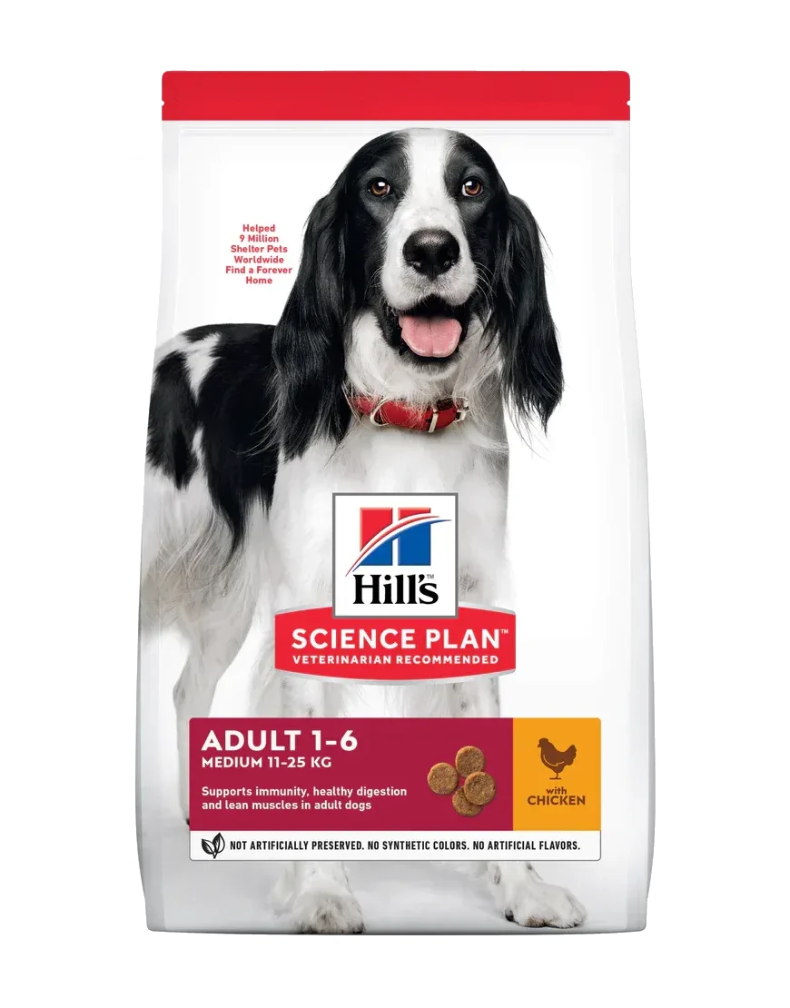 Hills science plan tørfoder til mellemstore, voksne hunde på hunde 1 > 6 år