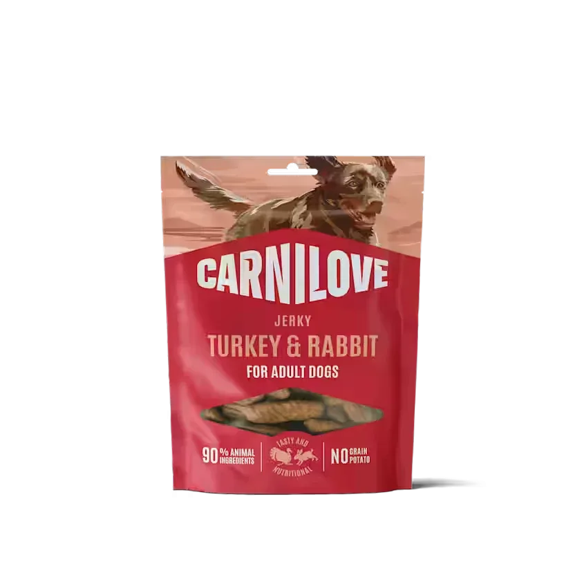 Hundegodbidder Jerky med Kalkun & kanin fra Carnilove - Korn- & Glutenfri