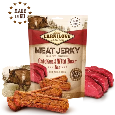 Hundegodbidder Kornfri Kylling med Vildsvin - MEAT JERKY Fillet
