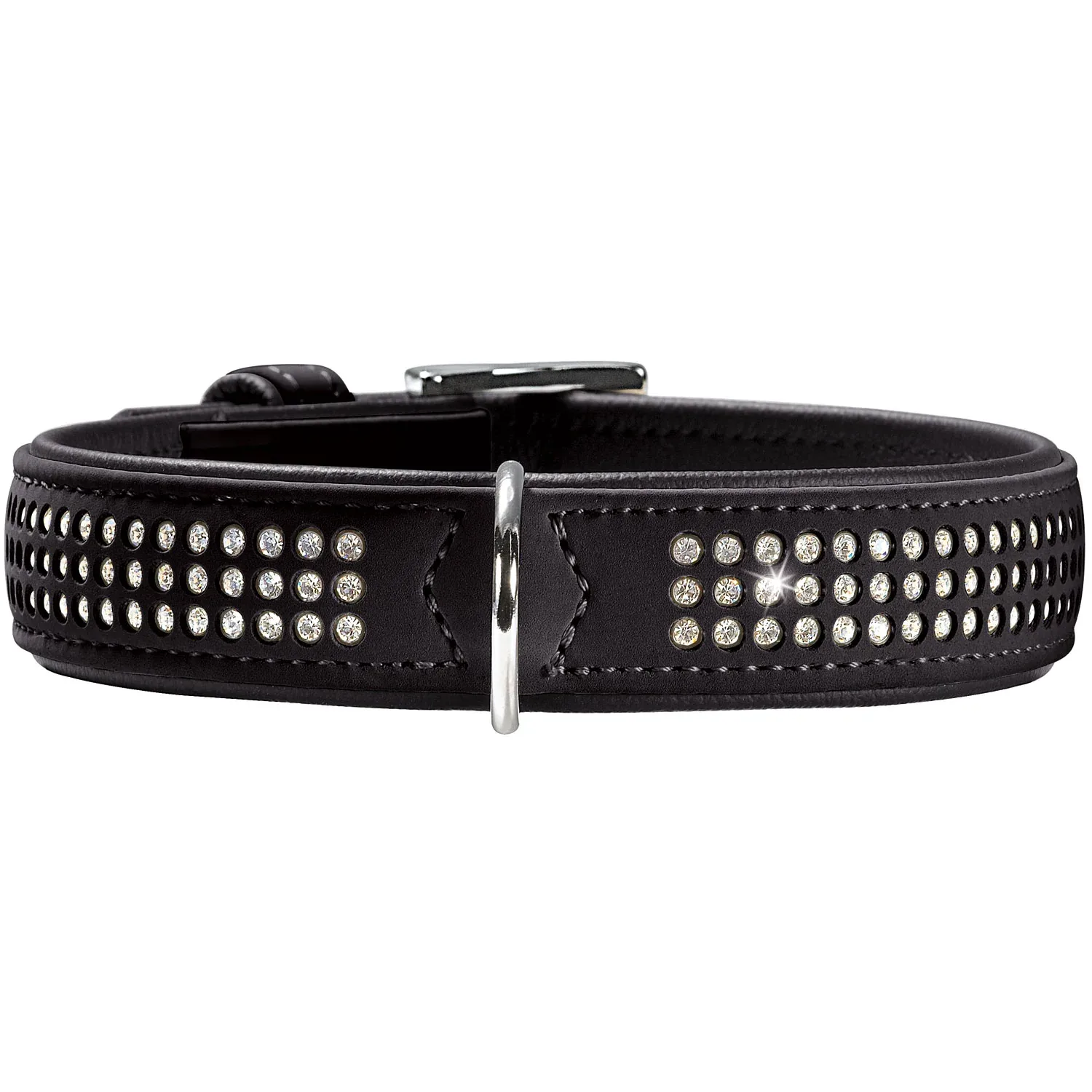 Hundehalsbånd, Hunter, lækkert bling halsbånd, sort