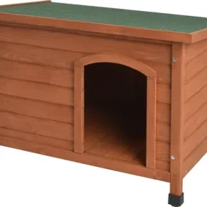 Hundehus fyrretræ fladt tag, 116x82x79cm
