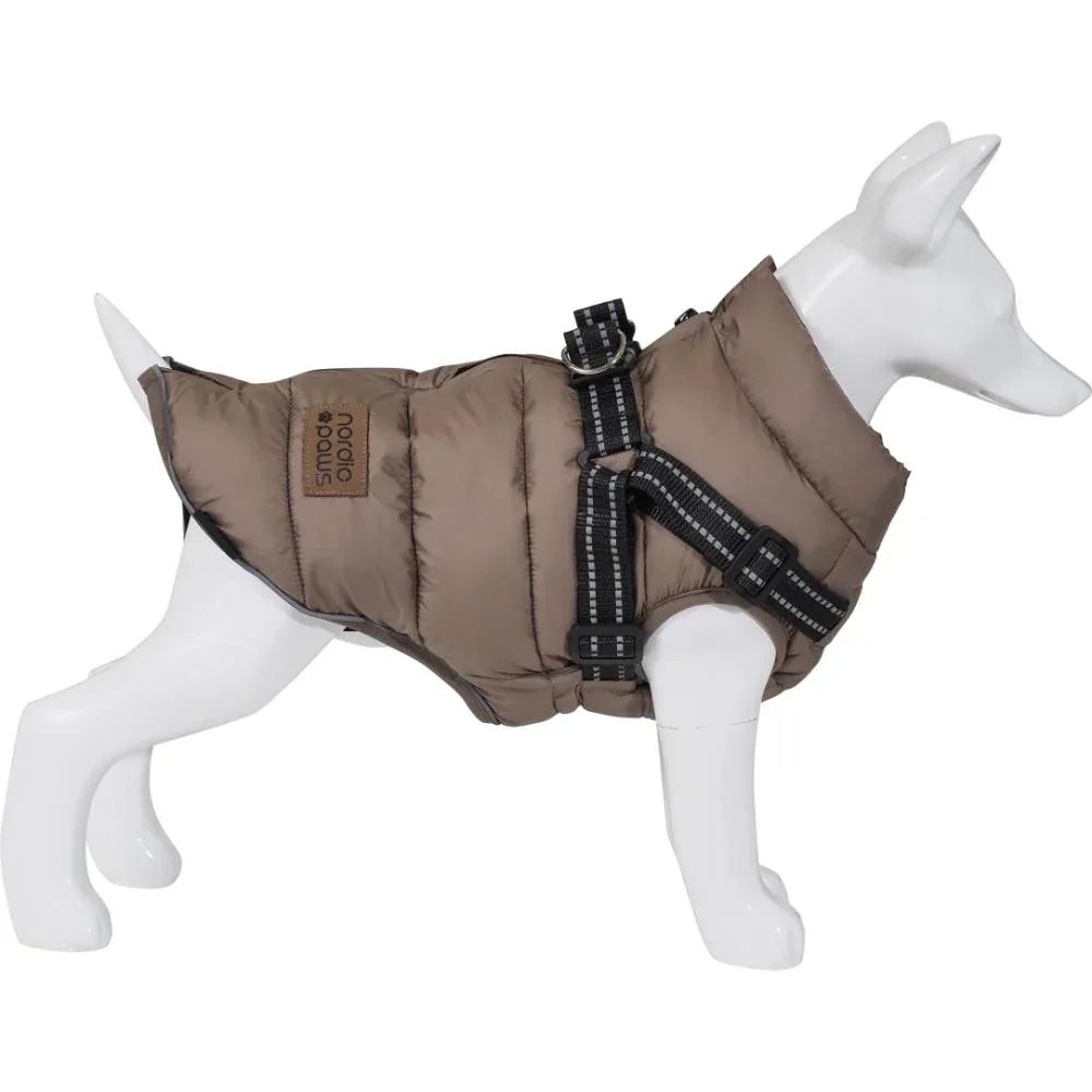 Hundejakke m/sele Vea 30cm, taupe