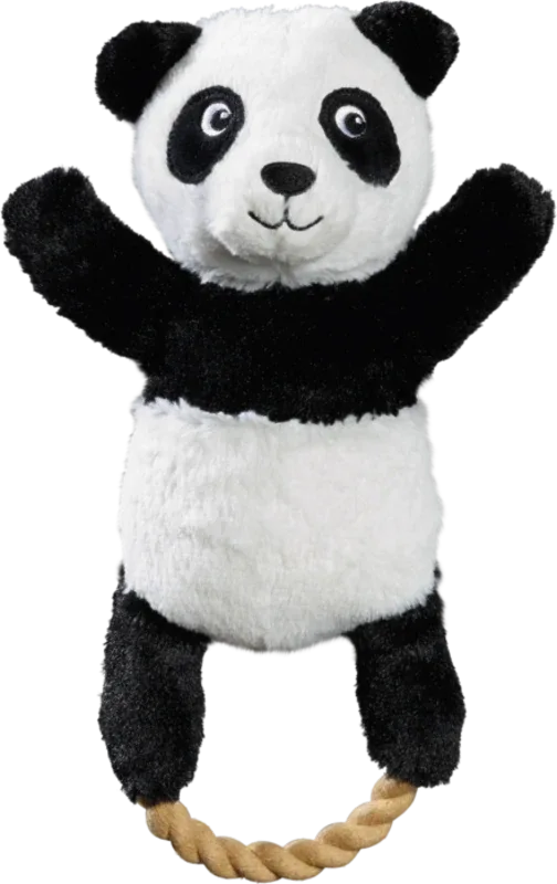 Hundelegetøj panda m/reb 30x15 cm