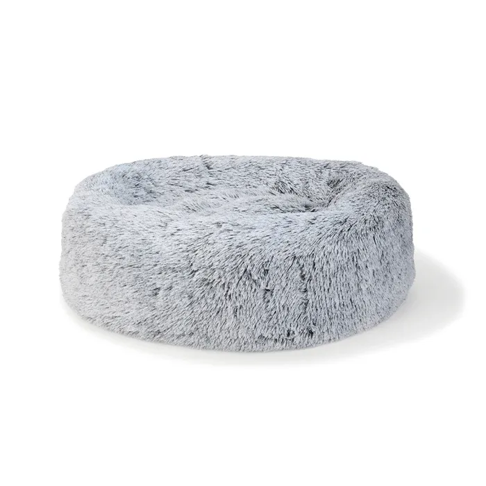 Hundeseng Fluffy L 90x90x20 cm grå
