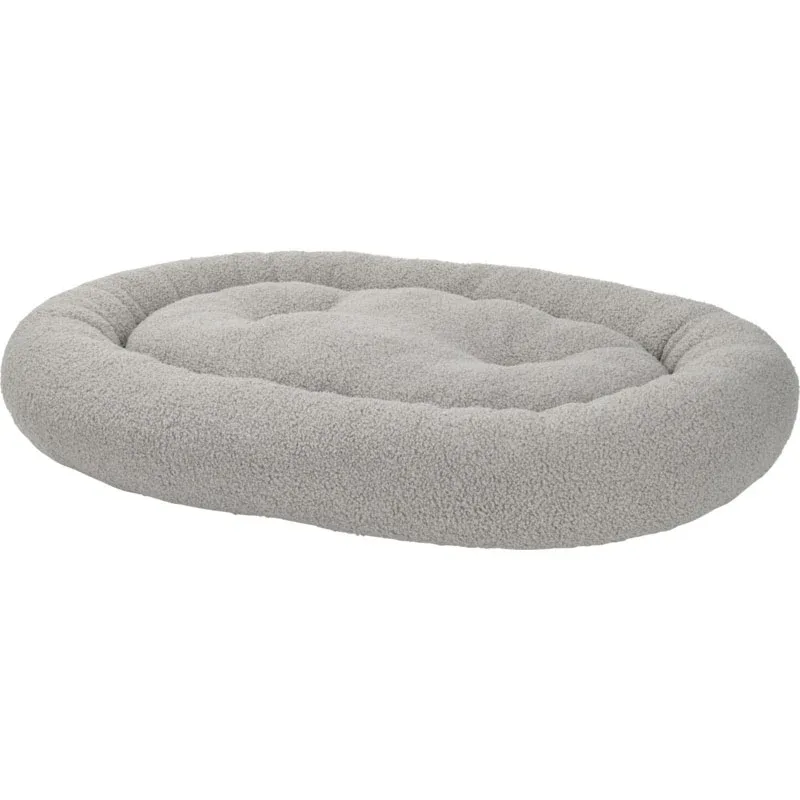 Hundeseng Teddy oval 80x55 cm grå