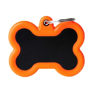 Hundetegn ben sort med orange gummikant