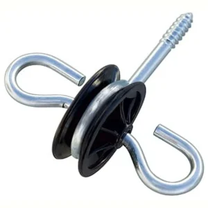 Isolator med skrue + 2 øjer sort