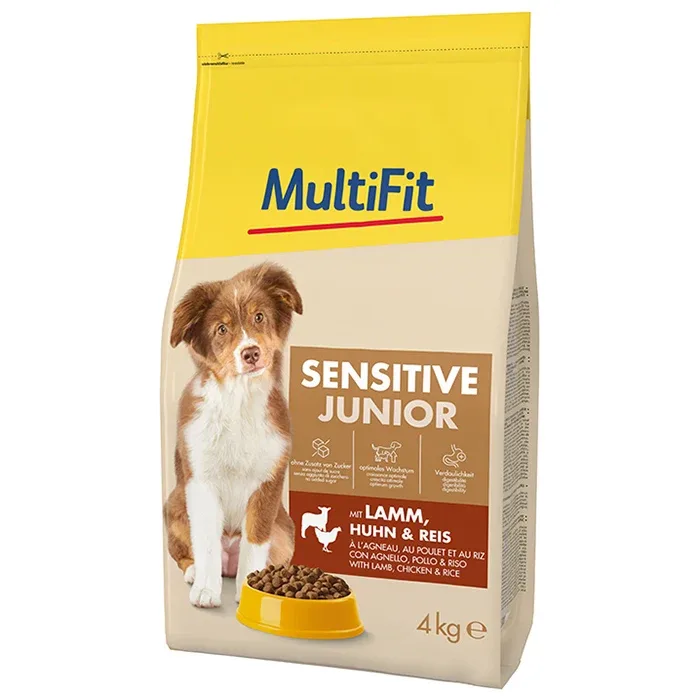 Junior Sensitive lam, kylling, ris 4 kg