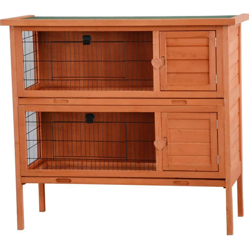 Kaninbur udendørs dobbelt 124x55x113 cm